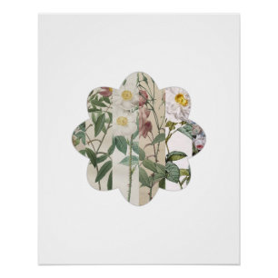 Bloom Mozaïek - Roos Collage Bloem Poster Perfect Poster