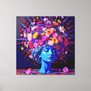 Bloom of Eternity – Een kleurrijk surrealistisch p Canvas Afdruk