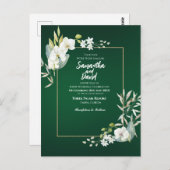 Bloom of Love Wedding Invitation Briefkaart (Voorkant / Achterkant)