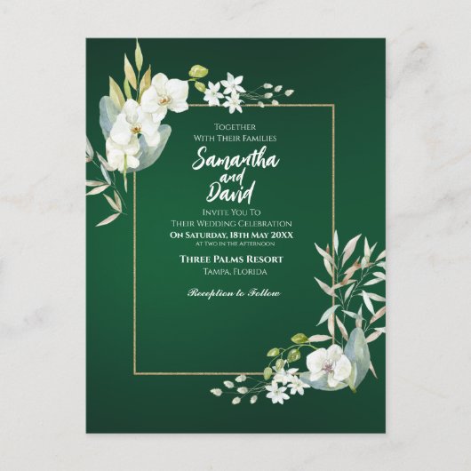 Bloom of Love Wedding Invitation Briefkaart (Voorkant)