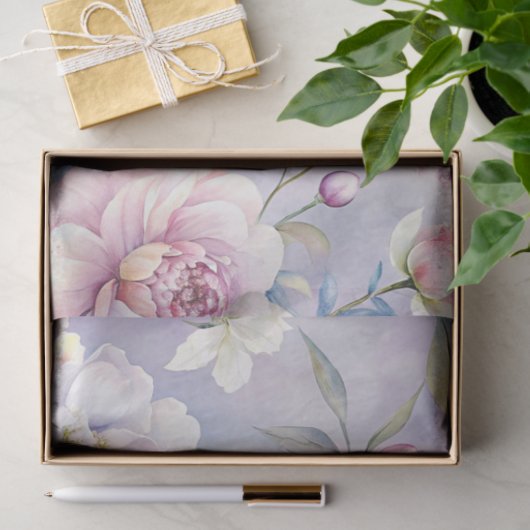  Bloom Pastel Paarse Bloemen Decoupage Art Tissuepapier (Geschenk)