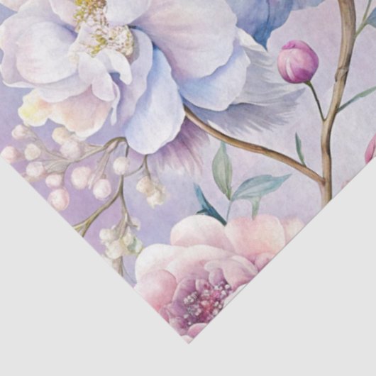 Bloom Pastel Paarse Bloemen Decoupage Art Tissuepapier (Detail)