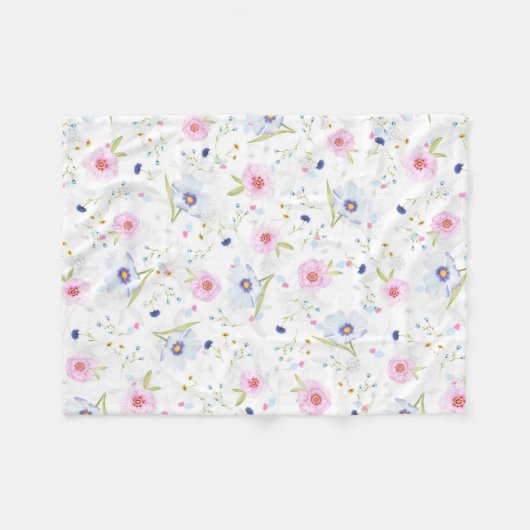 Bloom Pastel Tones Fleece Deken (Voorkant (Horizontaal))