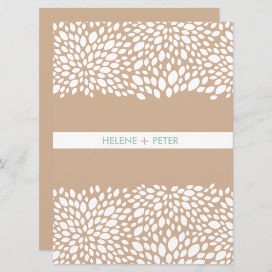 Bloom programme de mariage personnalisable en Cash (Devant / Derrière)