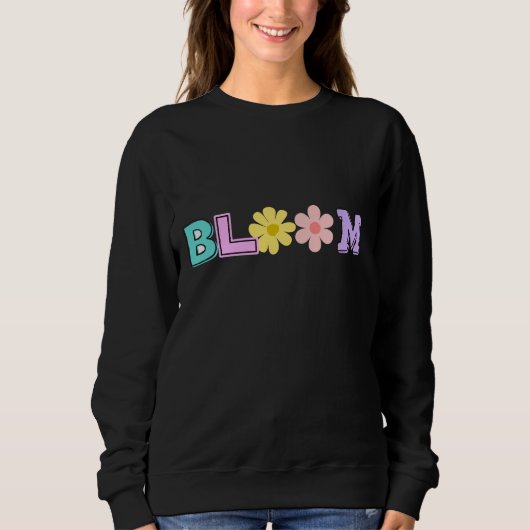 Bloom Retro Pastel Bloem Baby Body Trui (Voorkant)