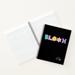 Bloom Retro Pastel Bloem Motief Persoonlijk Notiti Notitieboek