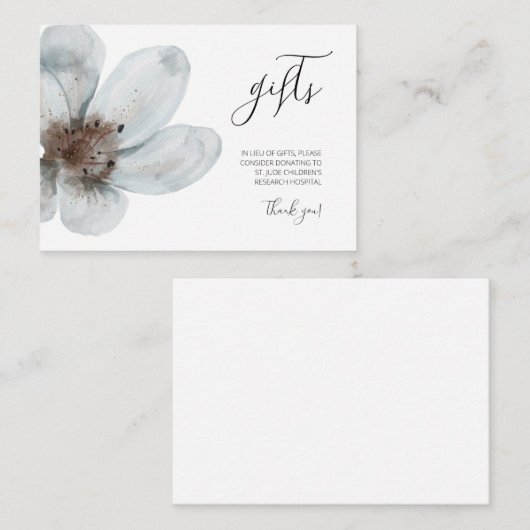 Bloom · Romantisch Modern Floral · Elegant Script Informatiekaartje (Voorkant / Achterkant)