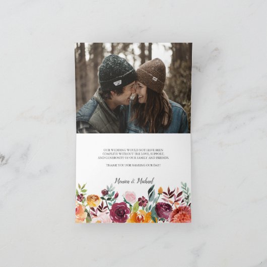 Bloom rustique | Carte de remerciements Mariage ph (Intérieur)