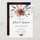 Bloom rustique | Invitation de la partie d'engagem (Devant / Derrière)