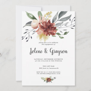 Bloom rustique Invitation de la partie d'engagem