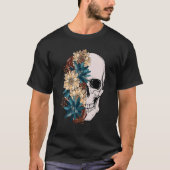 Bloom Skull Floral Boho Flower Skull Skeleto T-shirt (Voorkant)