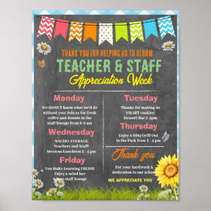 Bloom Teacher Appreciation Week Route Poster