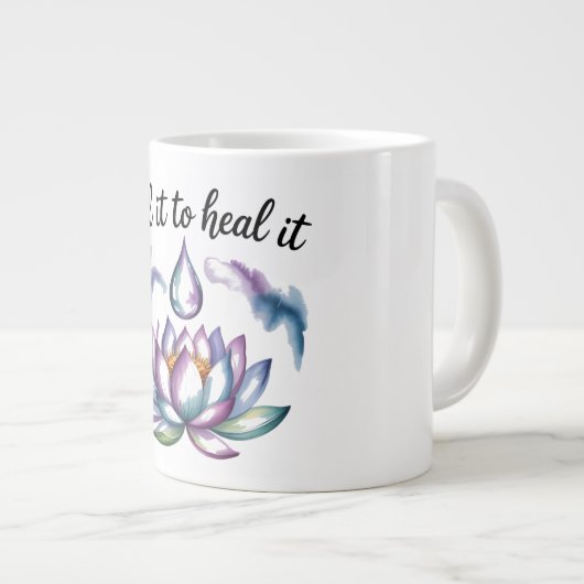 Bloom Through It – Mindful Quote Mug Extra Grote Beker (Voorkant rechts)