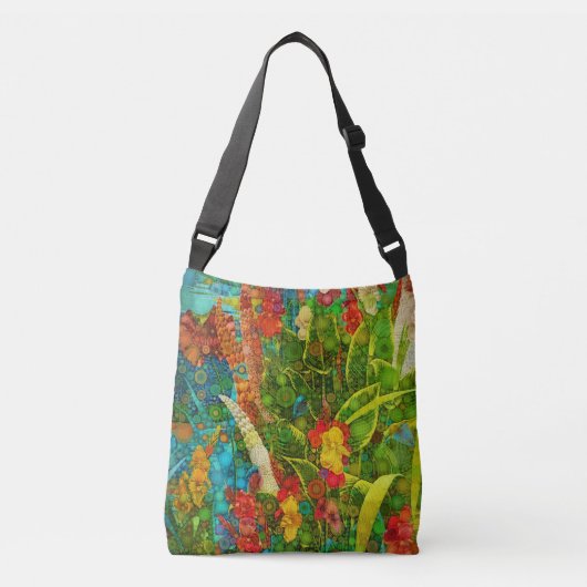 Bloom Tropische Wildbloemen Crossbody Tas (Voorkant)
