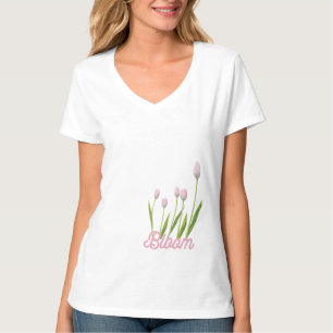 Bloom tulp minimalistische moderne grafische vrouw t-shirt