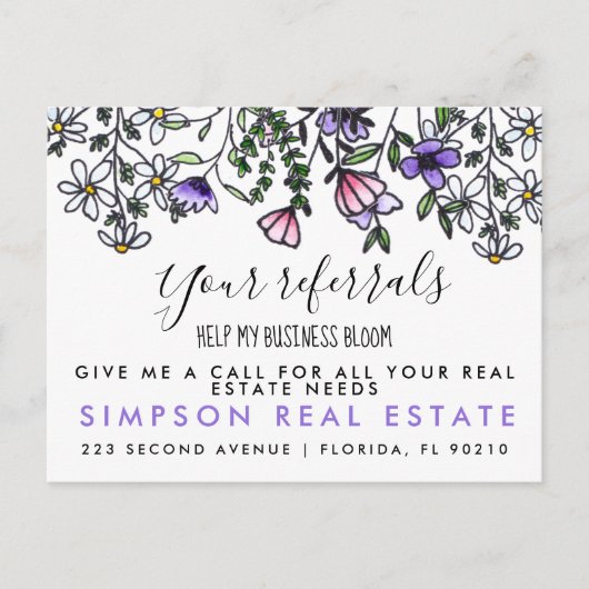 BLOOM-verwijzingen Briefkaart bekendmaking (Voorkant)