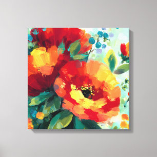 Bloom Vibrant Bloementuin Canvas Afdruk