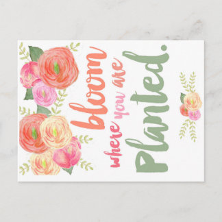 Bloom waar je bent geplant briefkaart