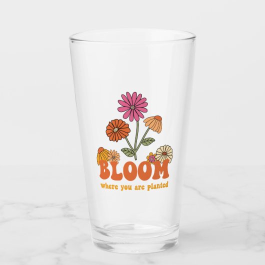 Bloom waar je bent geplant glas (Voorkant)