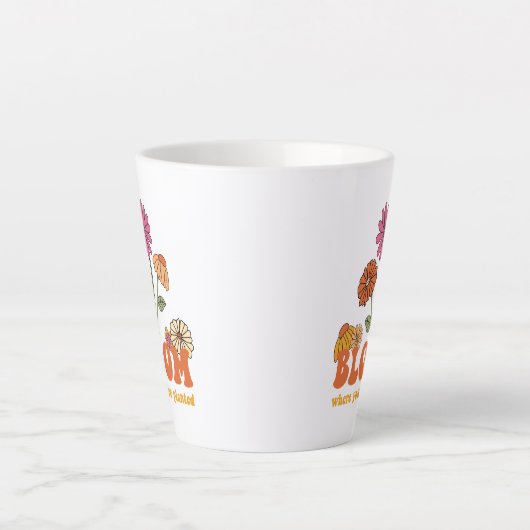 Bloom waar je bent geplant latte mok (Voorkant)