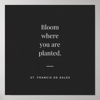 Bloom waar je bent geplant St Francis de Sales Poster