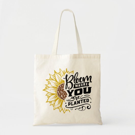 Bloom waar je bent geplant tote bag (Voorkant)