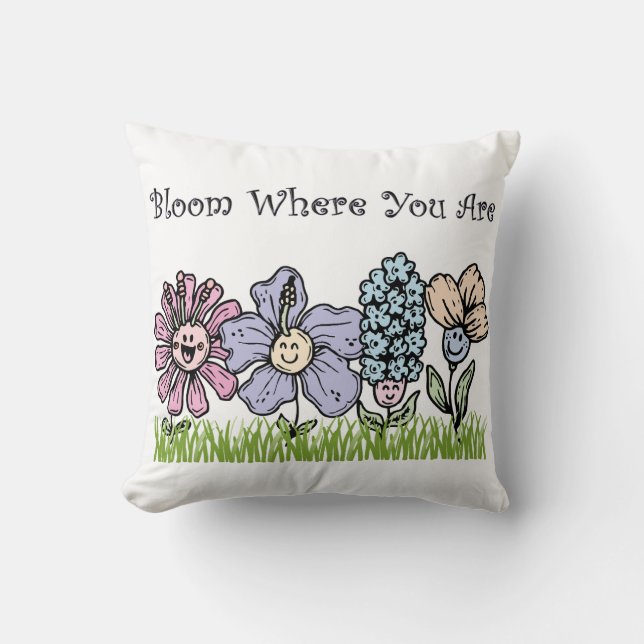 Bloom waar je bent kussen (Voorkant)