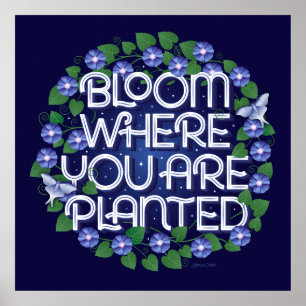 Bloom waar u bent geplant vierkant Poster (24x24)