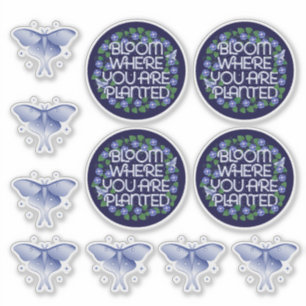 Bloom waar u op transparante wijze vinyl bent gepl sticker