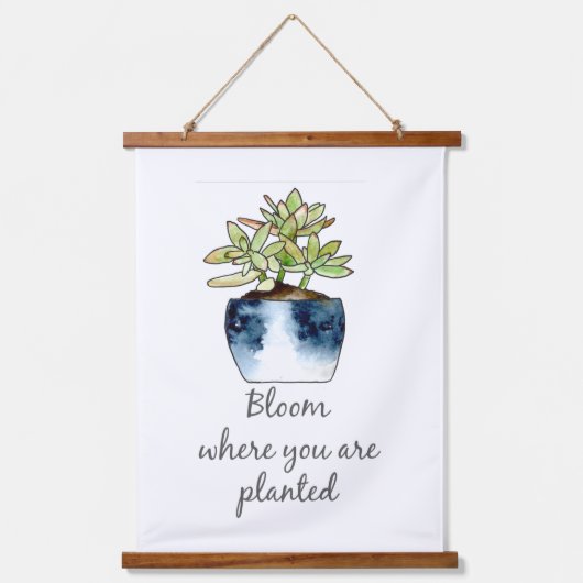 Bloom waar u Succulent bent geplant Hangend Wandkleed (Voorkant)