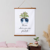 Bloom waar u Succulent bent geplant Hangend Wandkleed (Slaapkamer)