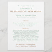 Bloom Wedding Program in Cashmere Programma (Achterkant)