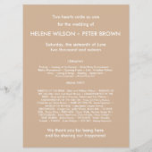 Bloom  Wedding Program in Cashmere Programma (Achterkant)