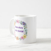 Bloom Where You're Planted - Inspirerende Bloemen  Koffiemok (Voorkant links)