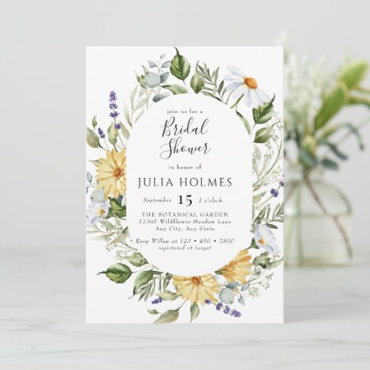 Bloom Wildflower | Bloemweide | VRIJGEZELLENFEEST Kaart (Staand voorkant)