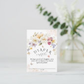 Bloom Wildflower Rustisch Baby shower Diaper Raffl Informatiekaartje (Staand voorkant)