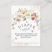Bloom Wildflower Rustisch Baby shower Diaper Raffl Informatiekaartje (Voorkant)