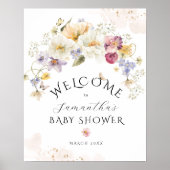 Bloom Wildflower Rustisch Baby shower welkom Poster (Voorkant)