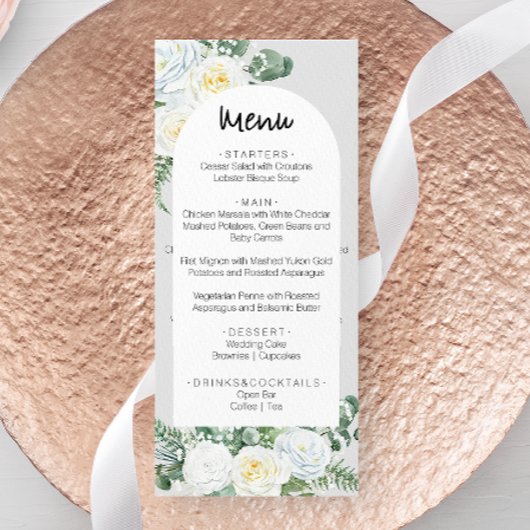 Bloom Wit Bloemen Bruiloft Menu