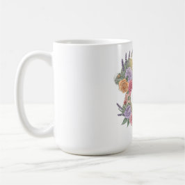 Bloom with Grace Elegant Floral Woman Silhouette Koffiemok