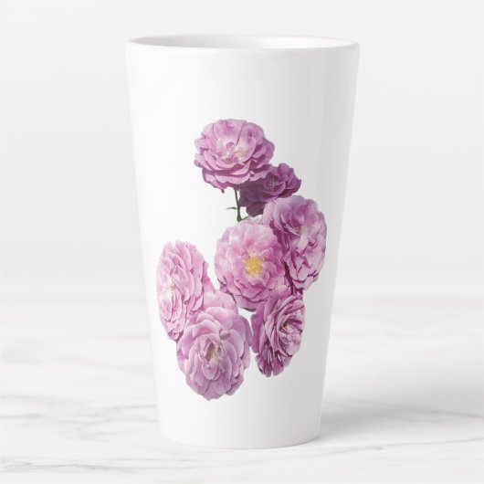 Bloom with Grace – Elegant Roos Design Latte Mok (Voorkant)