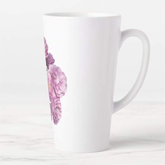 Bloom with Grace – Elegant Roos Design Latte Mok (Rechts)