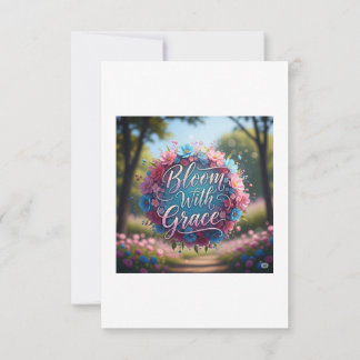Bloom With Grace" Floral Quote Poster – Groei & H Bedankkaart