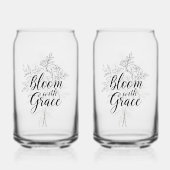 "Bloom with Grace" Inspirerend bloemige quote Blikvorm Glas (Voorkant)