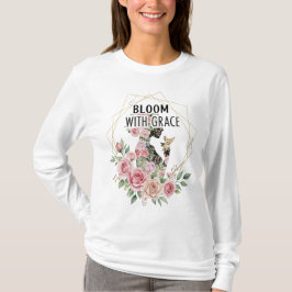 Bloom With Grace – Modern Floral Woman Silhouet T-shirt