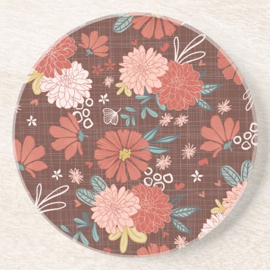 Bloom Zandsteen Onderzetter (Voorkant)