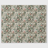 Bloombound Sentinel – Gotisch bloemontwerp Cadeaupapier (Vlak)