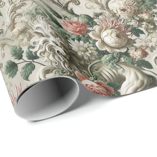 Bloombound Sentinel – Gotisch bloemontwerp Cadeaupapier (Rol Hoek)