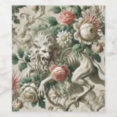 Bloombound Sentinel – Gotisch bloemontwerp Wijn Etiket (Enkel label)