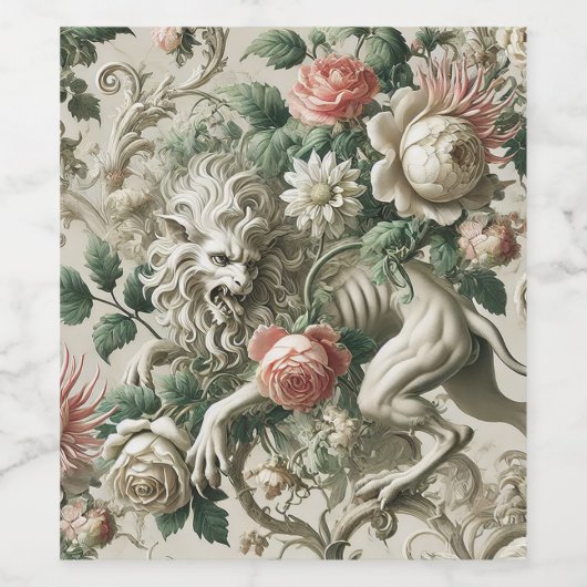 Bloombound Sentinel – Gotisch bloemontwerp Wijn Etiket (Enkel label)